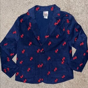 Hannah Andersson Navy Blazer with Red Embroidery